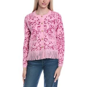 Fate Womens  Fuzzy Eyelash Cardigan, Pink